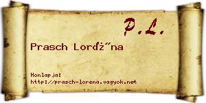 Prasch Loréna névjegykártya